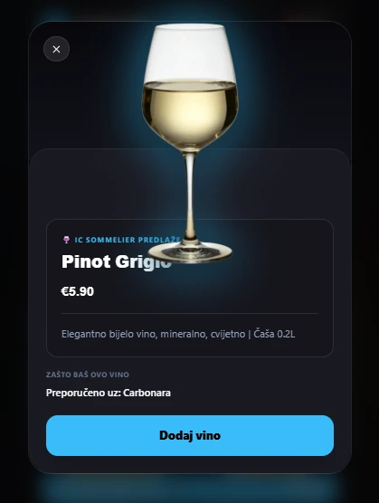 IC Sommelier: preporuka vina uz jelo